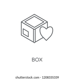 Box linear icon. Box concept stroke symbol design. Thin graphic elements vector illustration, outline pattern on a white background, eps 10.