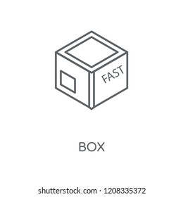 Box linear icon. Box concept stroke symbol design. Thin graphic elements vector illustration, outline pattern on a white background, eps 10.