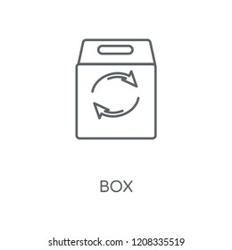 Box linear icon. Box concept stroke symbol design. Thin graphic elements vector illustration, outline pattern on a white background, eps 10.