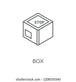 Box linear icon. Box concept stroke symbol design. Thin graphic elements vector illustration, outline pattern on a white background, eps 10.