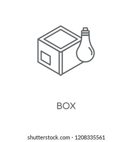 Box linear icon. Box concept stroke symbol design. Thin graphic elements vector illustration, outline pattern on a white background, eps 10.
