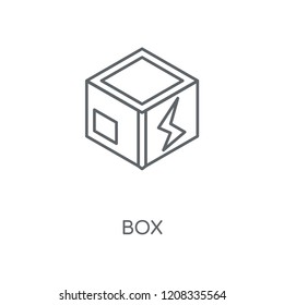 Box linear icon. Box concept stroke symbol design. Thin graphic elements vector illustration, outline pattern on a white background, eps 10.