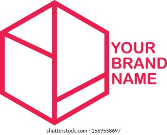 Box and Lines Logo Vector Design