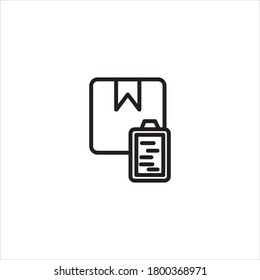 Box with list icon outline for website or mobile app