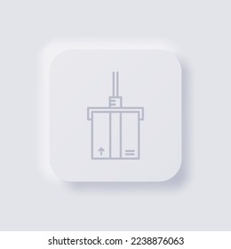 Box loading with crane, icon, White Neumorphism soft UI Design for Web design, Application UI and more, Button, Vector.