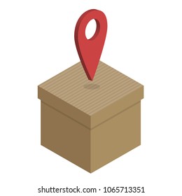 Box and location vector. free space for text. wallpaper. background.
