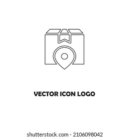  Box location vector icon logo illustration