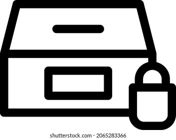 Diseño de icono de contorno de bloqueo de caja

