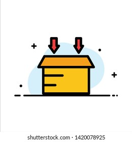 Box, Logistic, Open  Business Flat Line Filled Icon Vector Banner Template