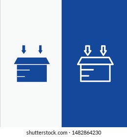 Box, Logistic, Open Line and Glyph Solid icon Blue banner Line and Glyph Solid icon Blue banner
