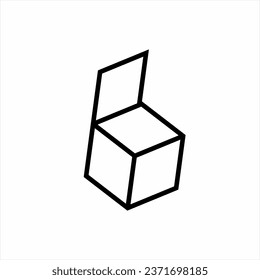Box logo design with chair concept.