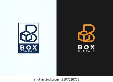 Box Logo Design, letter B with box icon combination, suitable for  logistic, brand and company logo, vector illustration