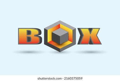 box logo design, modern style, 3d illustration vector