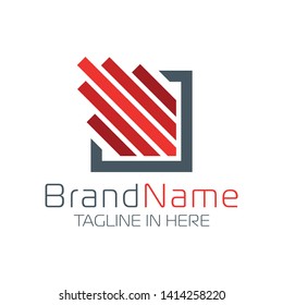 Box logo forming with blocks in simple and modern shape