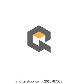 Box Logo Letter Q, creative design, icon or symbol logo
