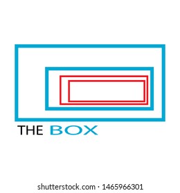 box logo. the mono line logo concept. square. blue, red.