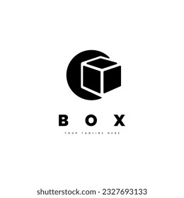 Box logo. Simple box silhouette, for packaging logo.