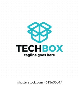 Box logo template. Corporate branding identity. Vector logotype 