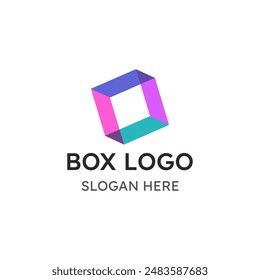 Box Logo Vorlage. Creative Box Concept Vektorillustration