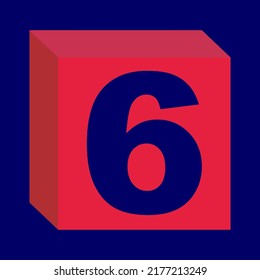 Diseño de vectores con logotipo de caja por número 6