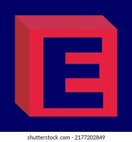 Diseño de vectores con logotipo de caja con letra E