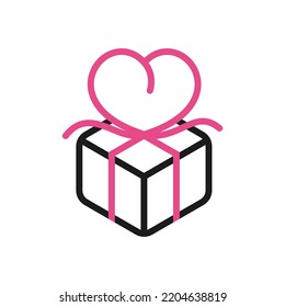 Box love gift logo design