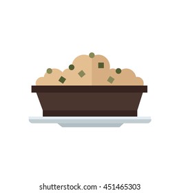 box lunch icon on dish  brown color tone