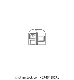 Postfach-Logo-Icon-Design mit einfachem Line Art-Stil