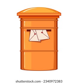 box mailbox letter cartoon. postal message, open service, postage business box mailbox letter sign. isolated symbol vector illustration