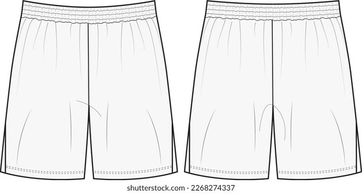 box man short technical drawing fighting box short combat box short flat sketch activewear box wear editable short