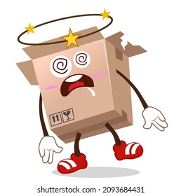 Box mascot cartoon in vector
