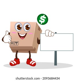 Box mascot cartoon in vector
