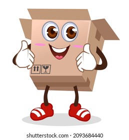 Box mascot cartoon in vector