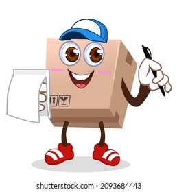 Box mascot cartoon in vector