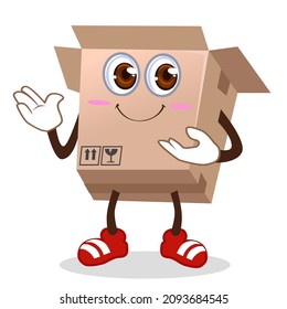 Box mascot cartoon in vector