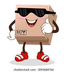 Box mascot cartoon in vector