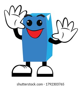 box mascot funny  for drink  package