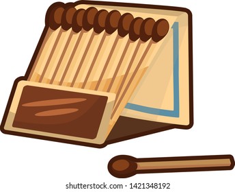 Box of matches cartoon vector icon