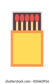 A box of matches in the comic style isolated on white background. Flat vector illustration