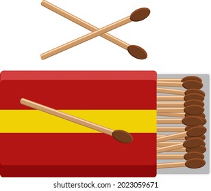 Box of matches, illustration, vector on a white background.