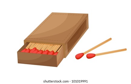 Box of matches on a white background