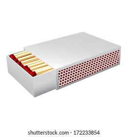 Box of matches on white background 