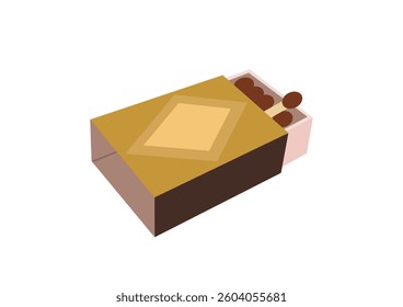 Box of matches. Vector image on a white background.