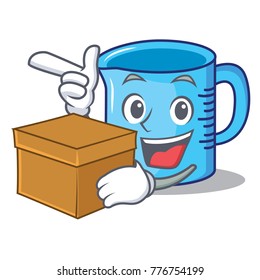 With box measuring cup character cartoon