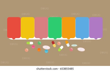 A box of medicine,vector illustration.