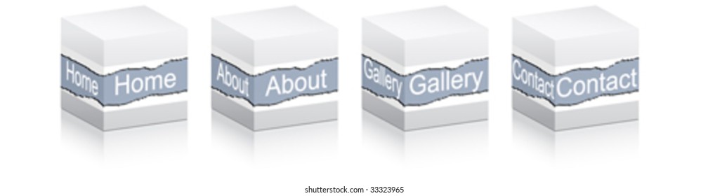 box menu template for website vector illustration