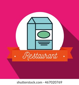 box milk carton restaurant vector illusration graphic