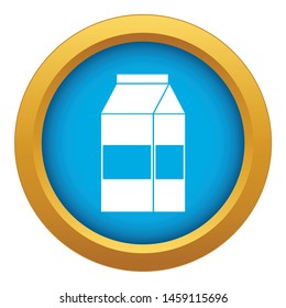 Box of milk icon blue vector isolated on white background for any design
