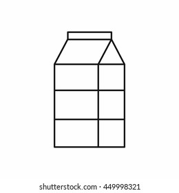 Box of milk icon in outline style isolated vector illustration