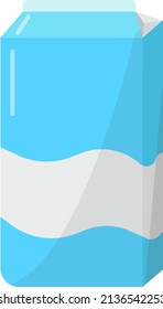 Box mit Milch, Illustration, Vektorgrafik auf weißem Hintergrund.